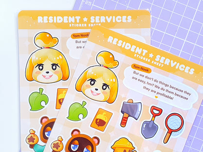 Animal Crossing Residence Services Sticker Sheet