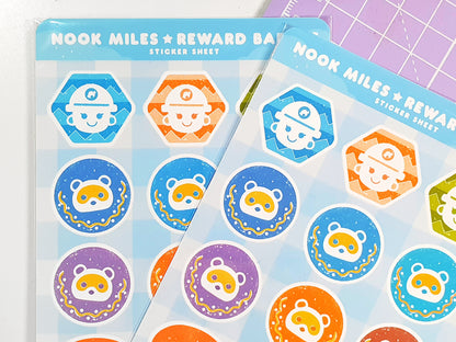 Nook Miles Reward Badges Sticker Sheet