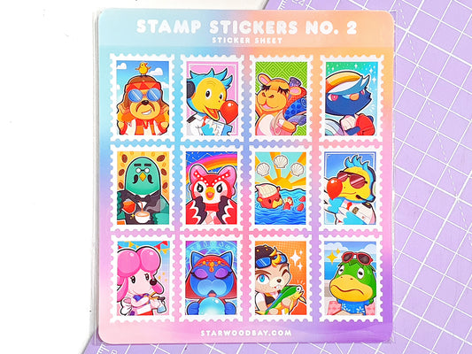 Animal Crossing Postage Stamps Sticker Sheet Design 2