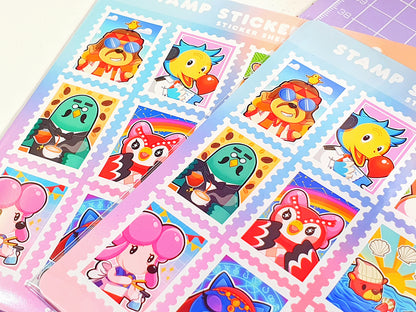 Animal Crossing Postage Stamps Sticker Sheet Design 2