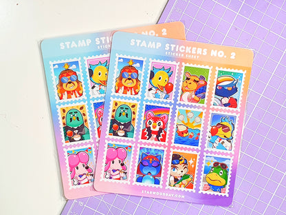 Animal Crossing Postage Stamps Sticker Sheet Design 2