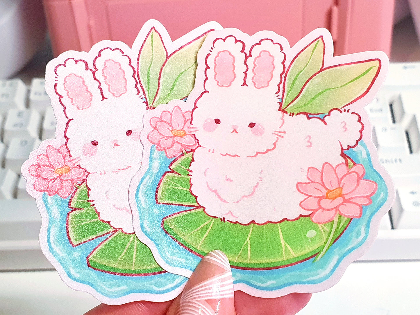 Lilypad Bunny Vinyl Sticker
