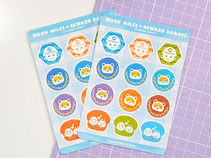 Nook Miles Reward Badges Sticker Sheet