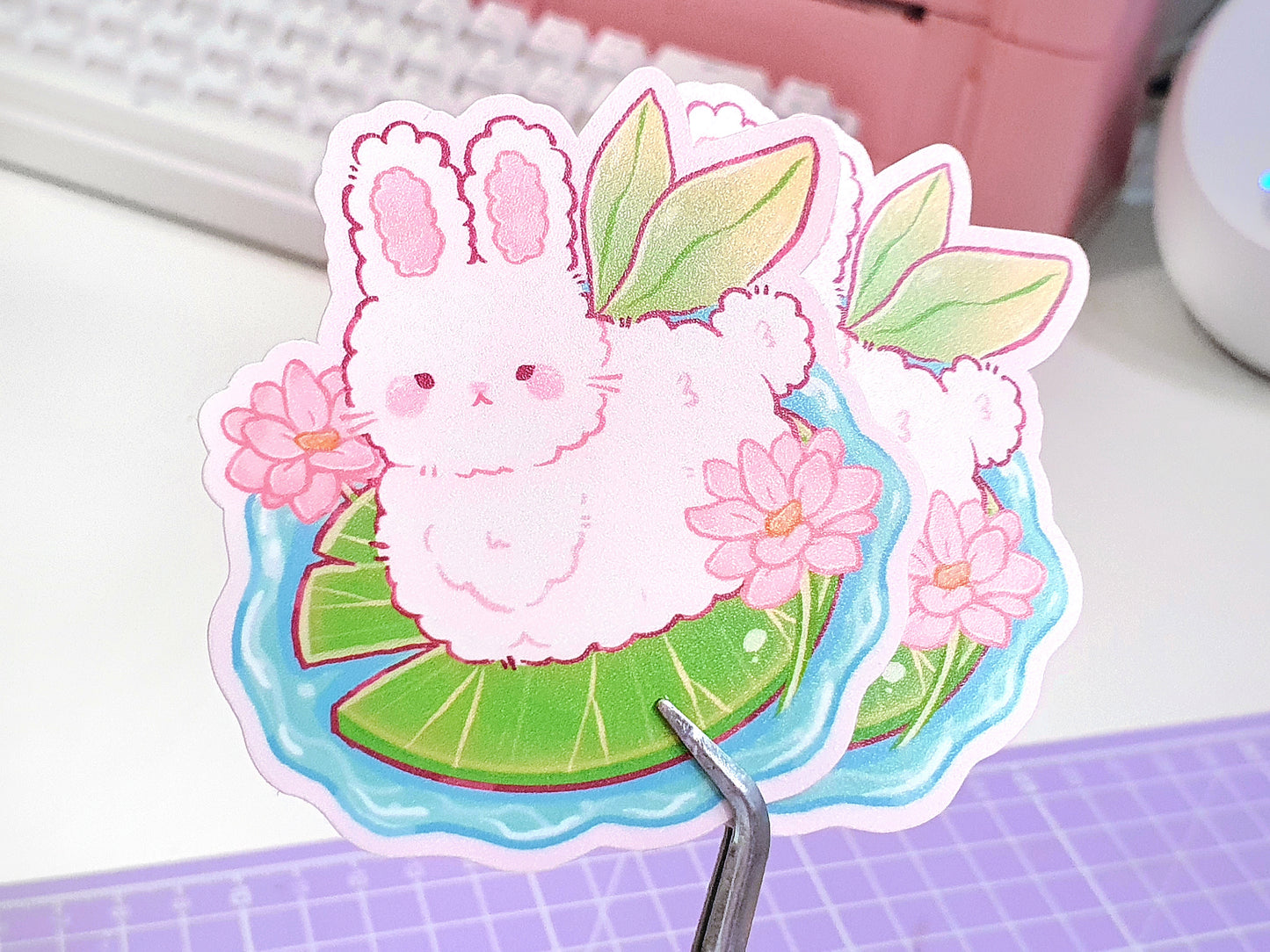 Lilypad Bunny Vinyl Sticker