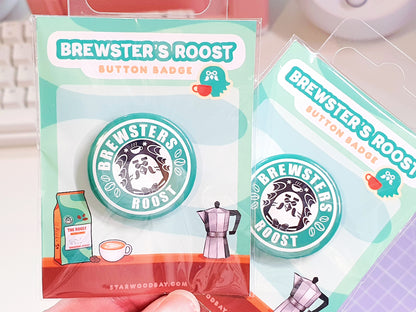 Brewster The Roost Button Badge Pin