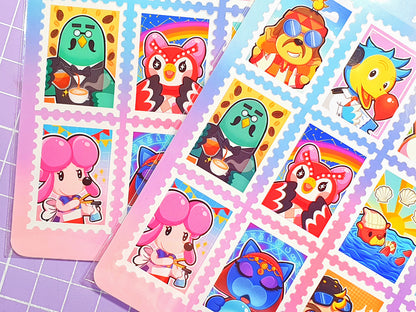 Animal Crossing Postage Stamps Sticker Sheet Design 2